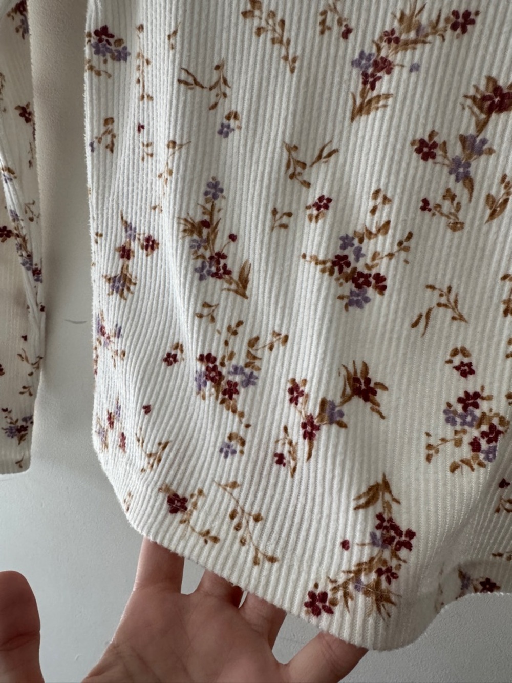 Abercrombie Girls Ribbed Floral Long Sleeve Top - Picture 4 of 5